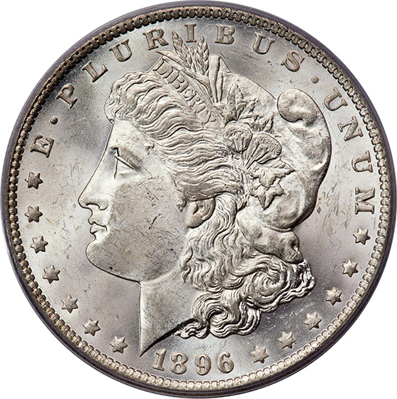 1896-O MORGAN S$1 MS64