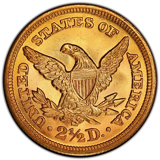 1870-S LIBERTY HEAD $2.5 MS63+