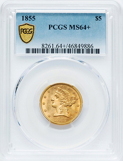 Picture of 1855 LIBERTY $5 MS64+