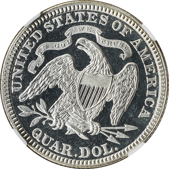 Picture of 1884 LIBERTY SEATED 25C, MOTTO PR67 