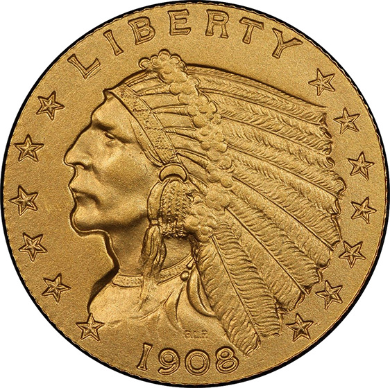 1908 INDIAN $2.5 PR66