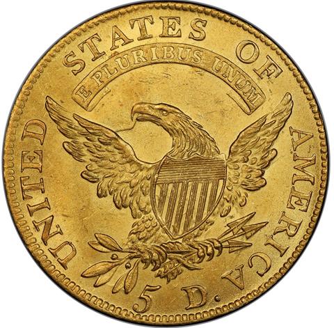 Picture of 1811 CAPPED BUST $5 MS64+