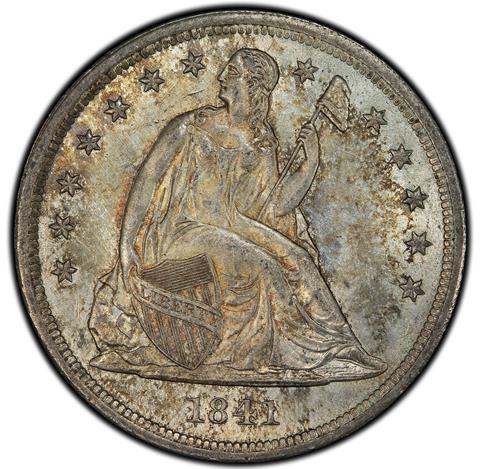 Picture of 1841 LIBERTY SEATED S$1 MS64+