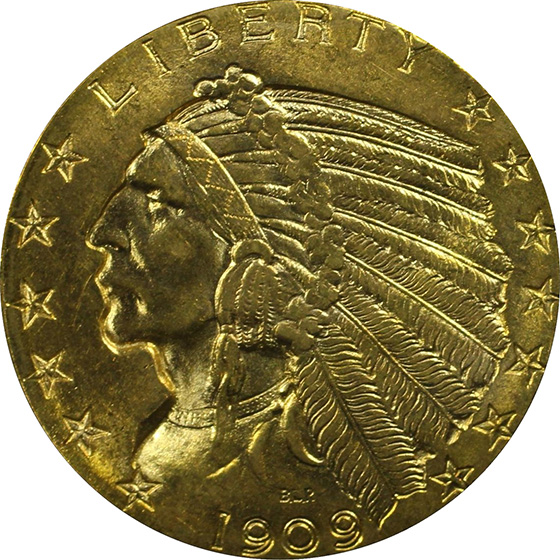 Picture of 1909 INDIAN HEAD $5 MS65 