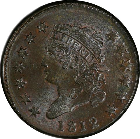 1812 CLASSIC HEAD 1C MS65 BN