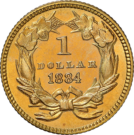 Picture of 1884 GOLD G$1, TYPE 3 PR68 Cameo