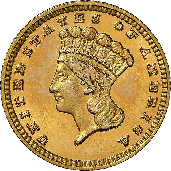 Picture of 1884 GOLD G$1, TYPE 3 PR68 Cameo