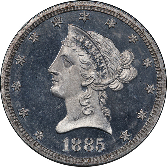 Picture of 1885 J-1755 $10 PR66 Cameo