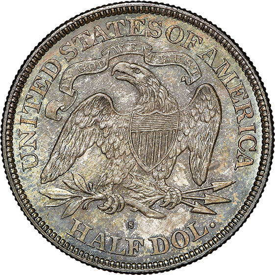 Picture of 1877-S LIBERTY SEATED 50C, MOTTO MS66 