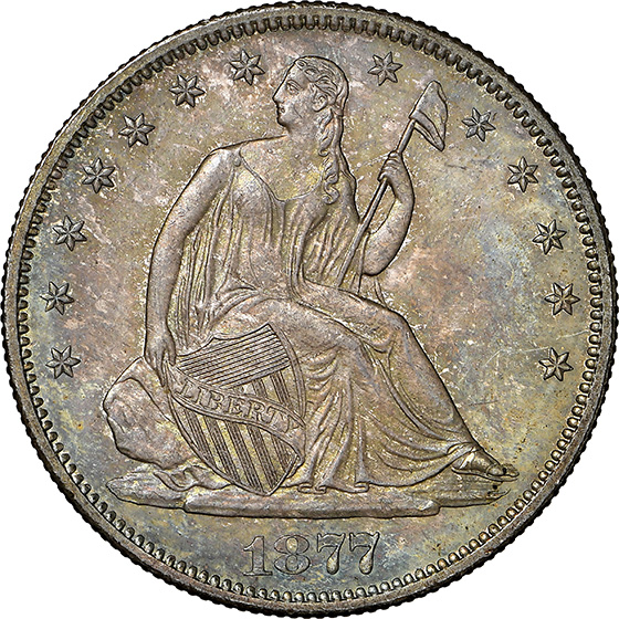 Picture of 1877-S LIBERTY SEATED 50C, MOTTO MS66 