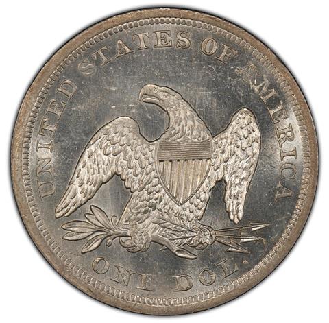 1842 LIBERTY SEATED S$1 MS64+