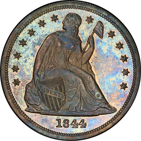 1844 LIBERTY SEATED S$1 PR65