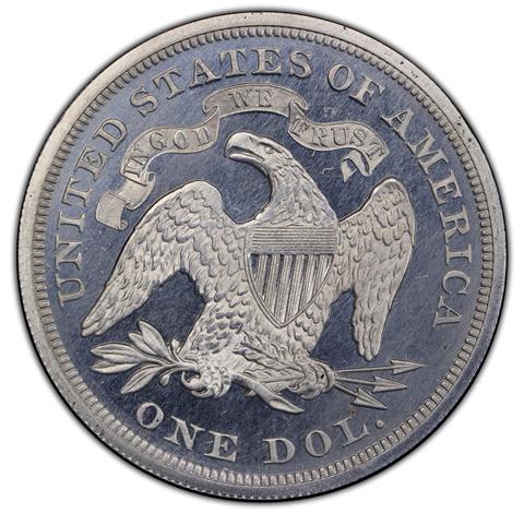 1869 SEATED LIBERTY $1 J-964 PR66 CAM