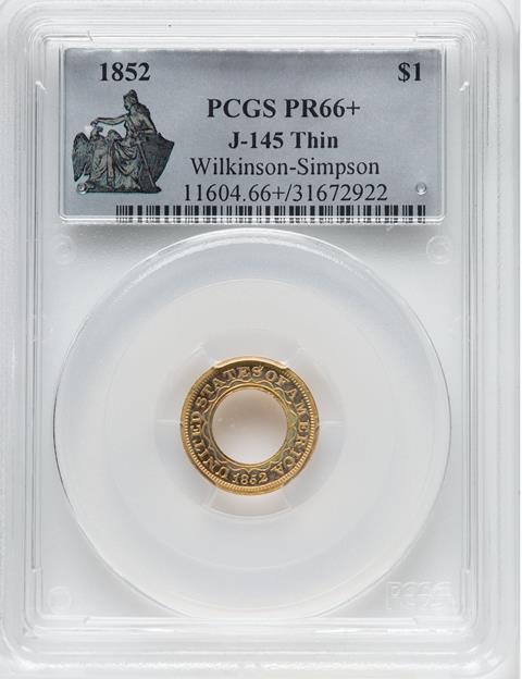 Picture of 1852 GOLD $1 J-145 THIN PR66