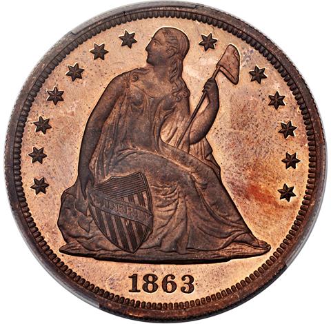 Picture of 1863 SEATED $1 J-346 PR65 RB
