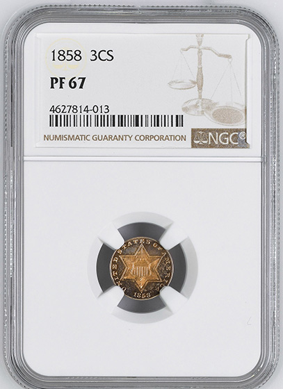 Picture of 1858 SILVER 3CS PR67 
