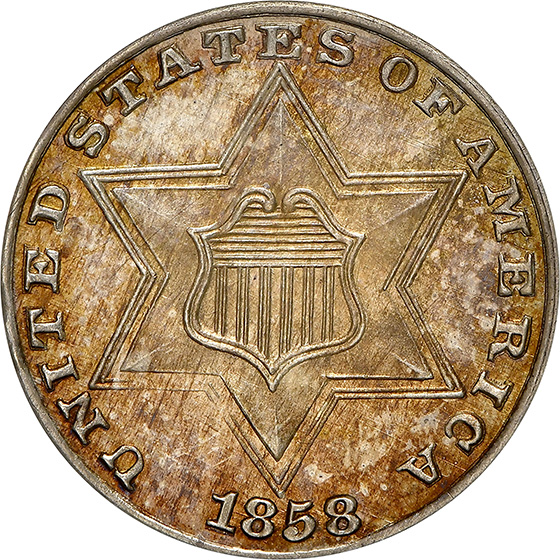 Picture of 1858 SILVER 3CS PR67 