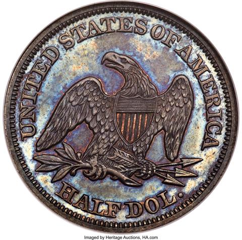 1854 LIBERTY SEATED 50C PR64