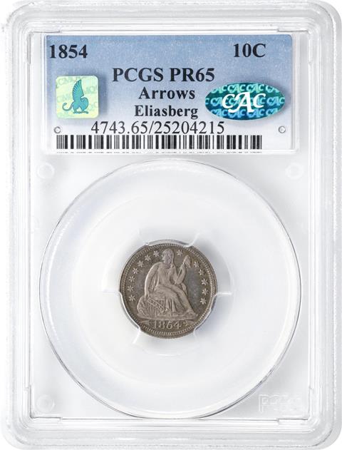 Picture of 1854 LIBERTY SEATED 10C PR65