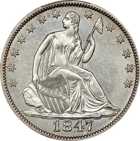 1847/1-46 LIBERTY SEATED 50C MS62