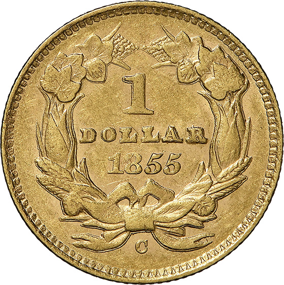 Picture of 1855-C GOLD G$1, TYPE 2 MS61 