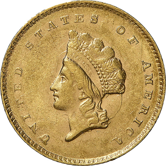 Picture of 1855-C GOLD G$1, TYPE 2 MS61 