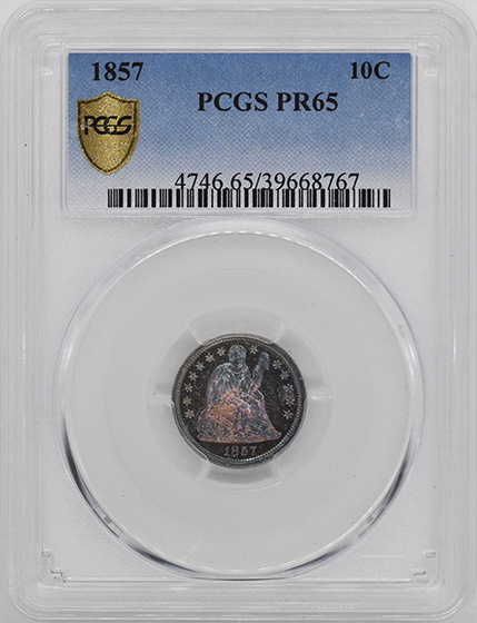 Picture of 1857 LIBERTY SEATED 10C PR65 