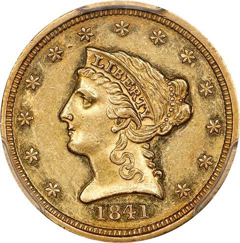 1841 LIBERTY HEAD $2.5 MS60