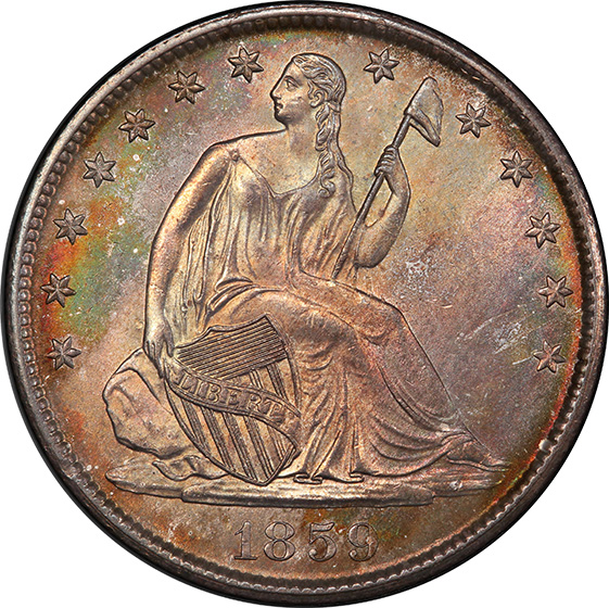 Picture of 1859-O LIBERTY SEATED 50C, NO MOTTO MS66 