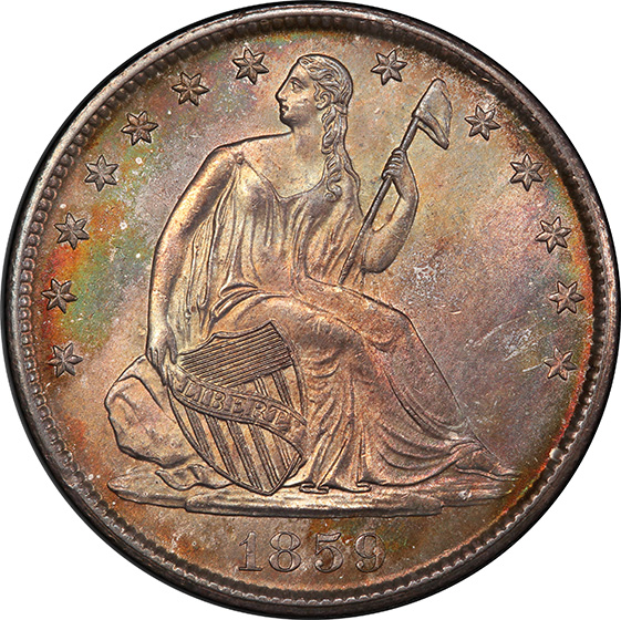 Picture of 1859-O LIBERTY SEATED 50C, NO MOTTO MS66  Picture of 1859-O LIBERTY SEATED 50C, NO MOTTO MS66