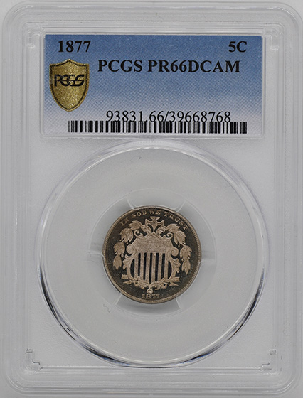 Picture of 1877 SHIELD 5C PR66 Deep Cameo