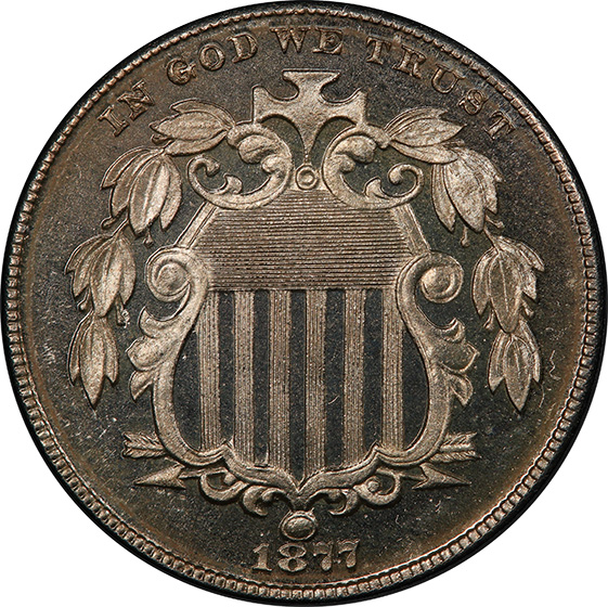 Picture of 1877 SHIELD 5C PR66 Deep Cameo