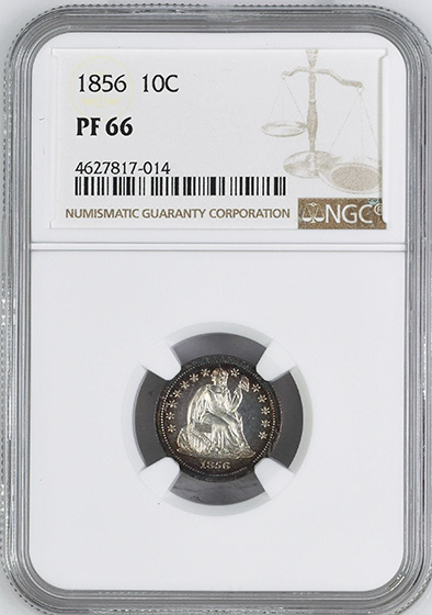 Picture of 1856 LIBERTY SEATED 10C, SMALL DATE PR66 