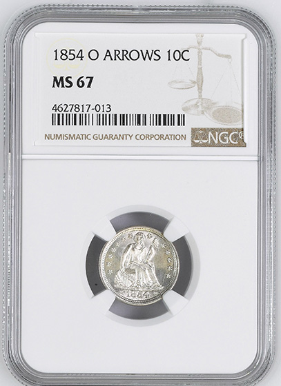 Picture of 1854-O LIBERTY SEATED 10C, ARROWS MS67 