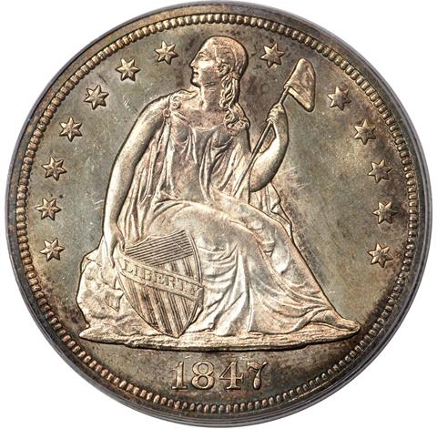 Picture of 1847 LIBERTY SEATED S$1 MS65