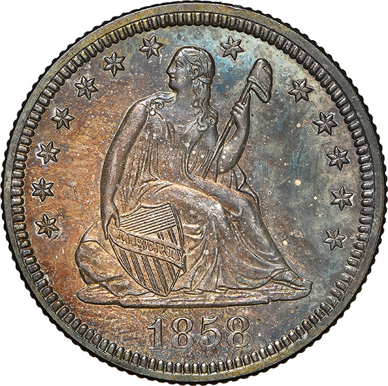 Picture of 1858 LIBERTY SEATED 25C, NO MOTTO PR66 Cameo