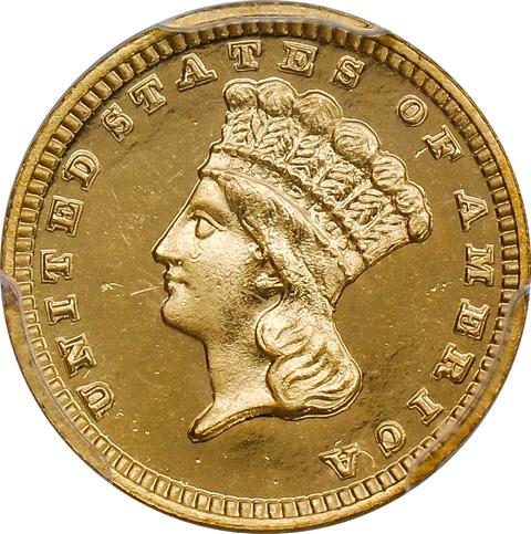 Picture of 1884 GOLD G$1, TYPE 3 PR66 Cameo