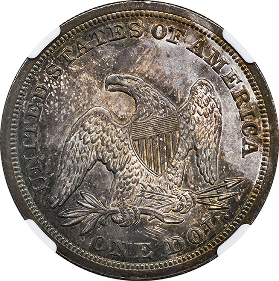 Picture of 1846 LIBERTY SEATED S$1, NO MOTTO MS65 