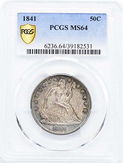 Picture of 1841 LIBERTY SEATED 50C, NO MOTTO MS64 