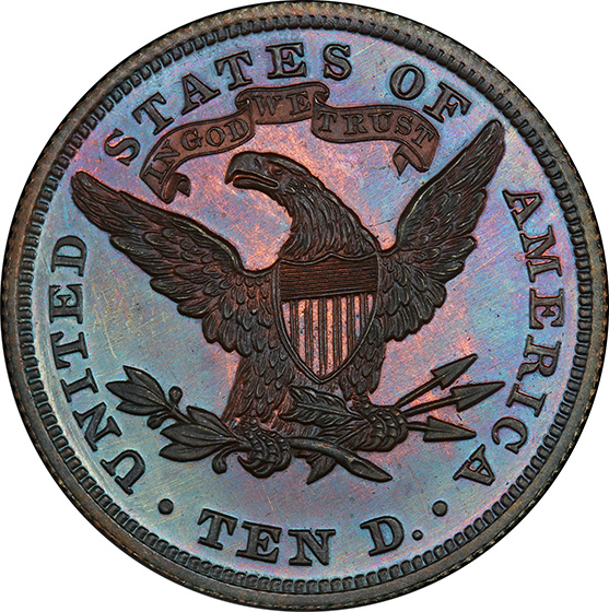Picture of 1871 LIBERTY $10, J-1173 PR67 Brown