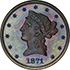 Picture of 1871 LIBERTY $10, J-1173 PR67 Brown