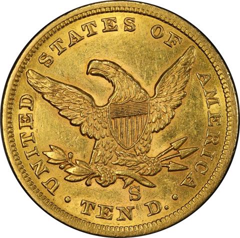 1859-S LIBERTY HEAD $10 MS55