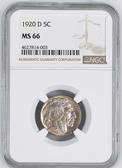 Picture of 1920-D BUFFALO 5C MS66 