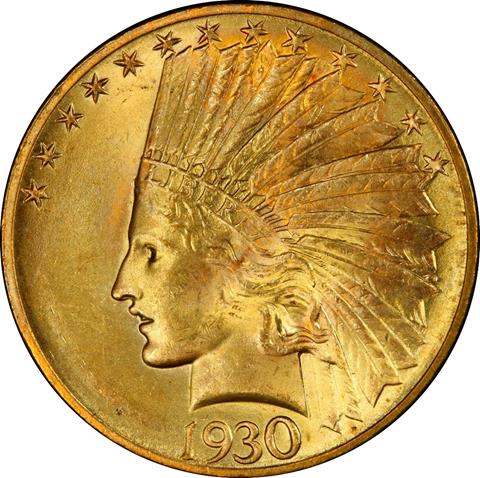 Picture of 1930-S INDIAN $10 MS65