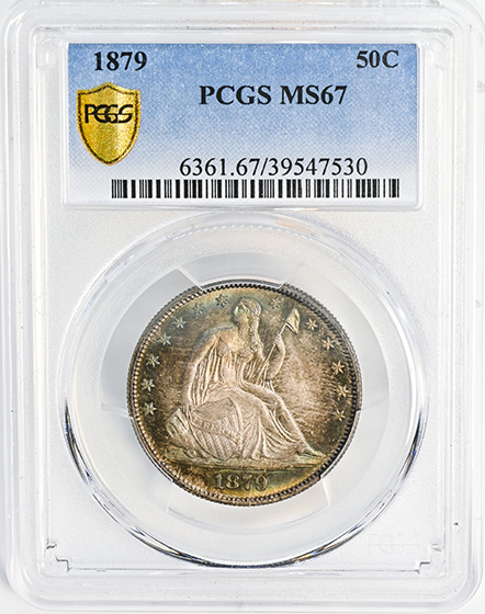 Picture of 1879 LIBERTY SEATED 50C, MOTTO MS67 