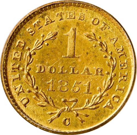 1851-C GOLD G$1 MS65+