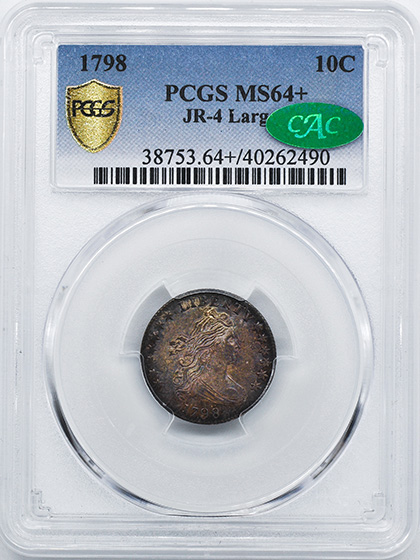 Picture of 1798 DRAPED BUST 10C, LARGE 8 MS64+ 