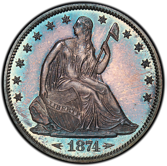 Picture of 1874 LIBERTY SEATED 50C, ARROWS PR66 