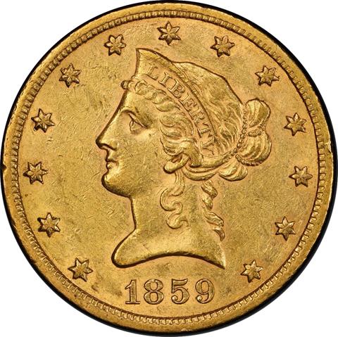 Picture of 1859-S LIBERTY HEAD $10 MS55