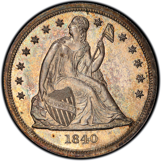 Picture of 1840 LIBERTY SEATED S$1, NO MOTTO PR65 